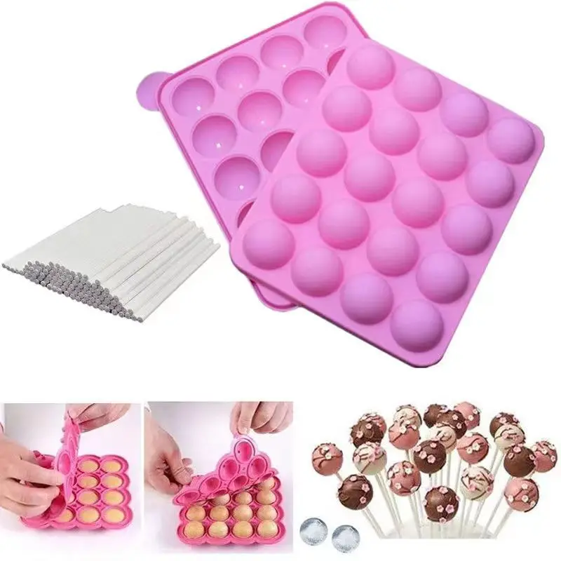 20 Hole Silicone Chocolate Lollipop Mold DIY Jelly Ice Ball Cake Molds Candy Bar Kitchen Accessories Decorating Tool With Sticks
20 Hole Silicone Chocolate Lollipop Mold DIY Jelly Ice Ball Cake Molds Candy Bar Kitchen Accessories Decorating Tool With Sticks