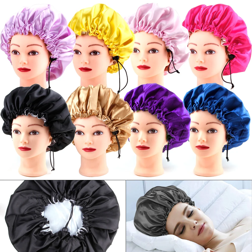Reversible Satin Hat Sleep Silk Bonnet Women Night Hair Cap Head Cover Hat Double Layer Adjust Curly Hair Styling Accessories
Reversible Satin Hat Sleep Silk Bonnet Women Night Hair Cap Head Cover Hat Double Layer Adjust Curly Hair Styling Accessories
