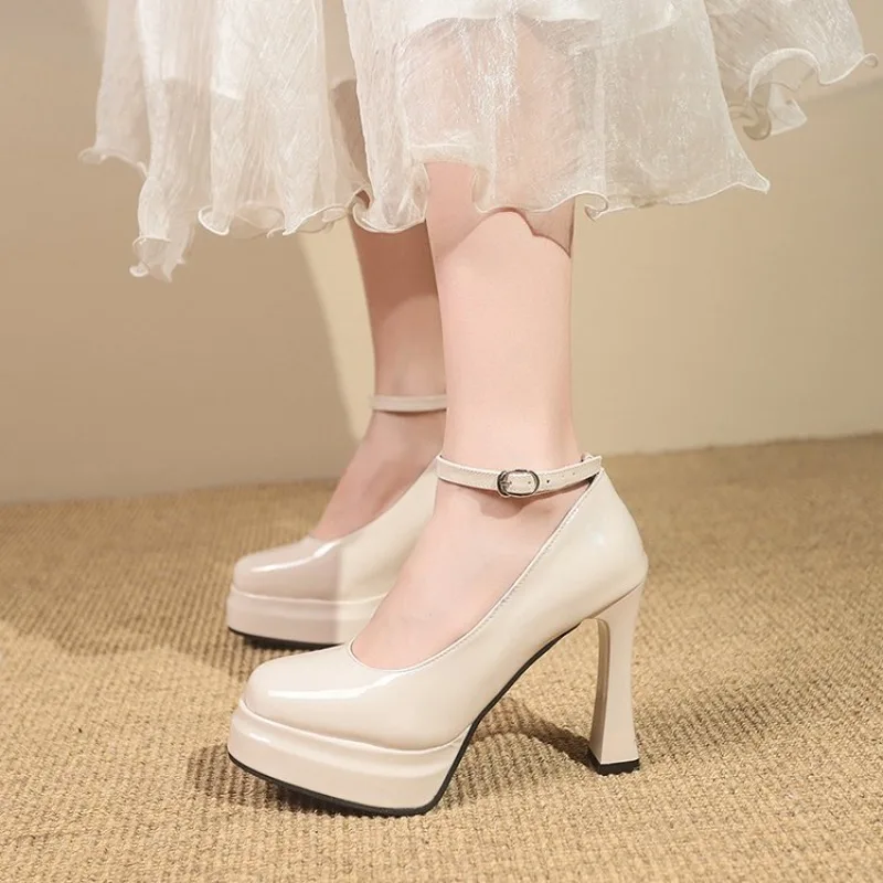 Thick Bottom High Heels Women Shoes Solid Fashion Temperament Single Shoe Spring Summer Ankle Buckle Elegant Woman Heeled Shoes
Thick Bottom High Heels Women Shoes Solid Fashion Temperament Single Shoe Spring Summer Ankle Buckle Elegant Woman Heeled Shoes