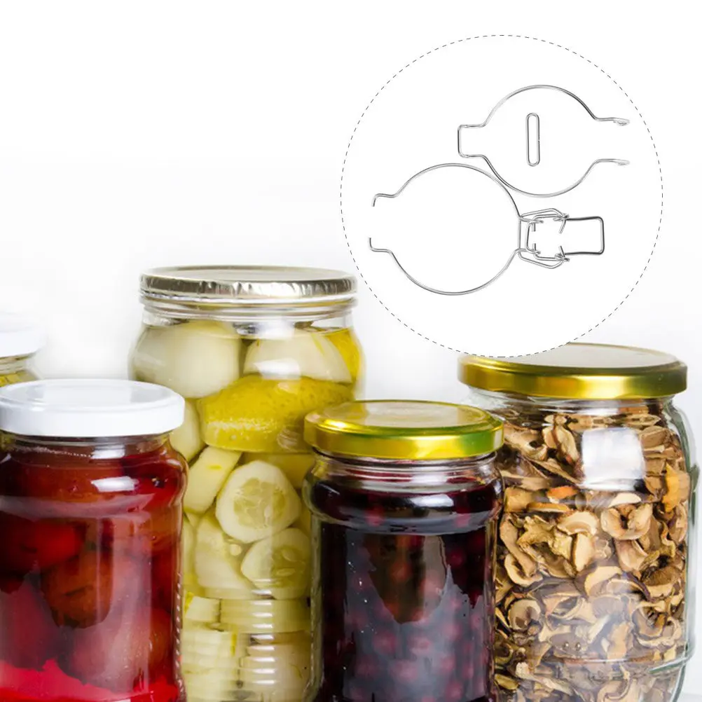12Pcs Glass Jar Wire Clamps Stainless Steel Airtight Seal Spring Design Easy Open Close Food Storage Canister Locking Clip
12Pcs Glass Jar Wire Clamps Stainless Steel Airtight Seal Spring Design Easy Open Close Food Storage Canister Locking Clip