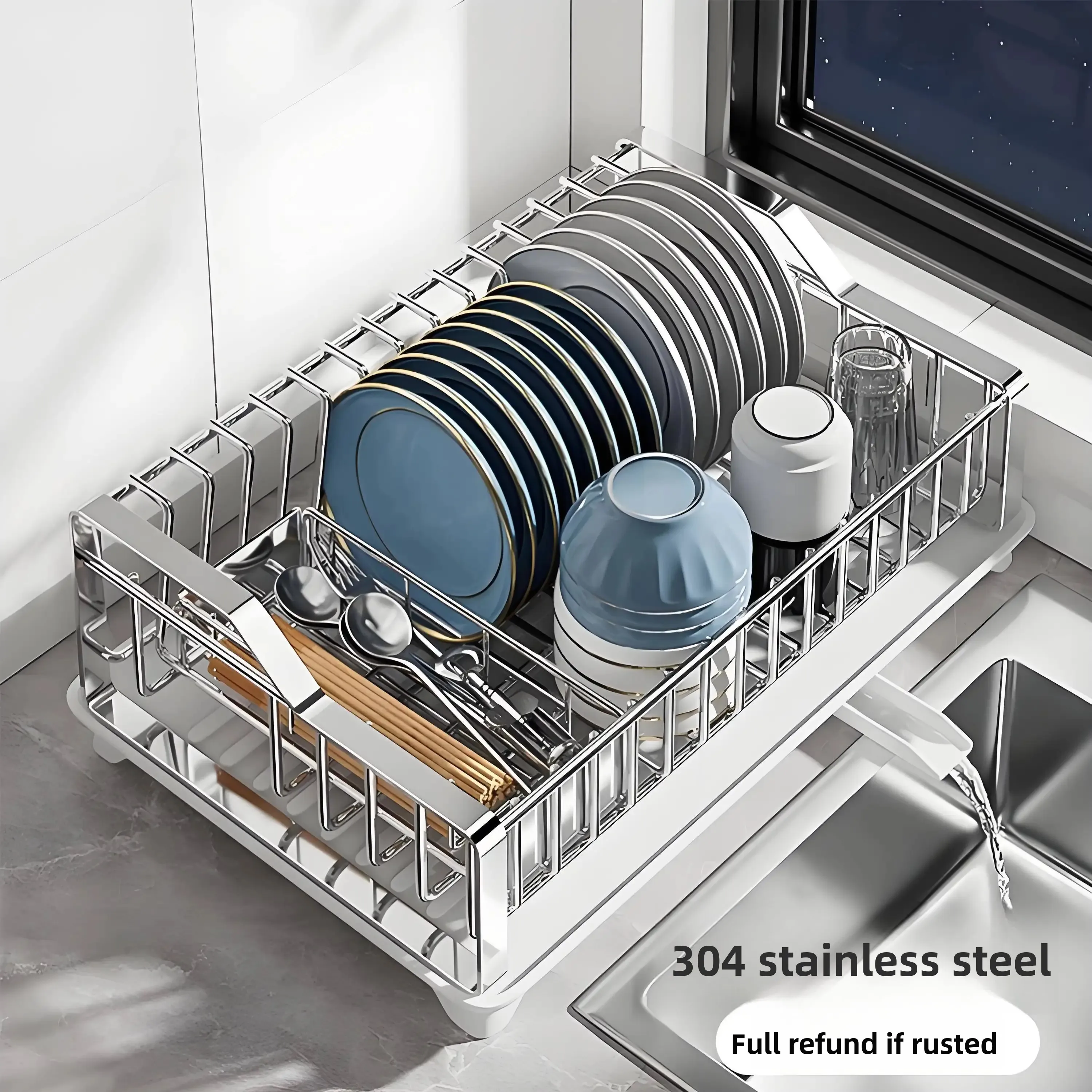 Modern Simple Stainless Steel Bowl Plate Storage Rack Drain Basket Dishware Organizer Kitchen Utensils Holder Non-Drilling In...
Modern Simple Stainless Steel Bowl Plate Storage Rack Drain Basket Dishware Organizer Kitchen Utensils Holder Non-Drilling In...