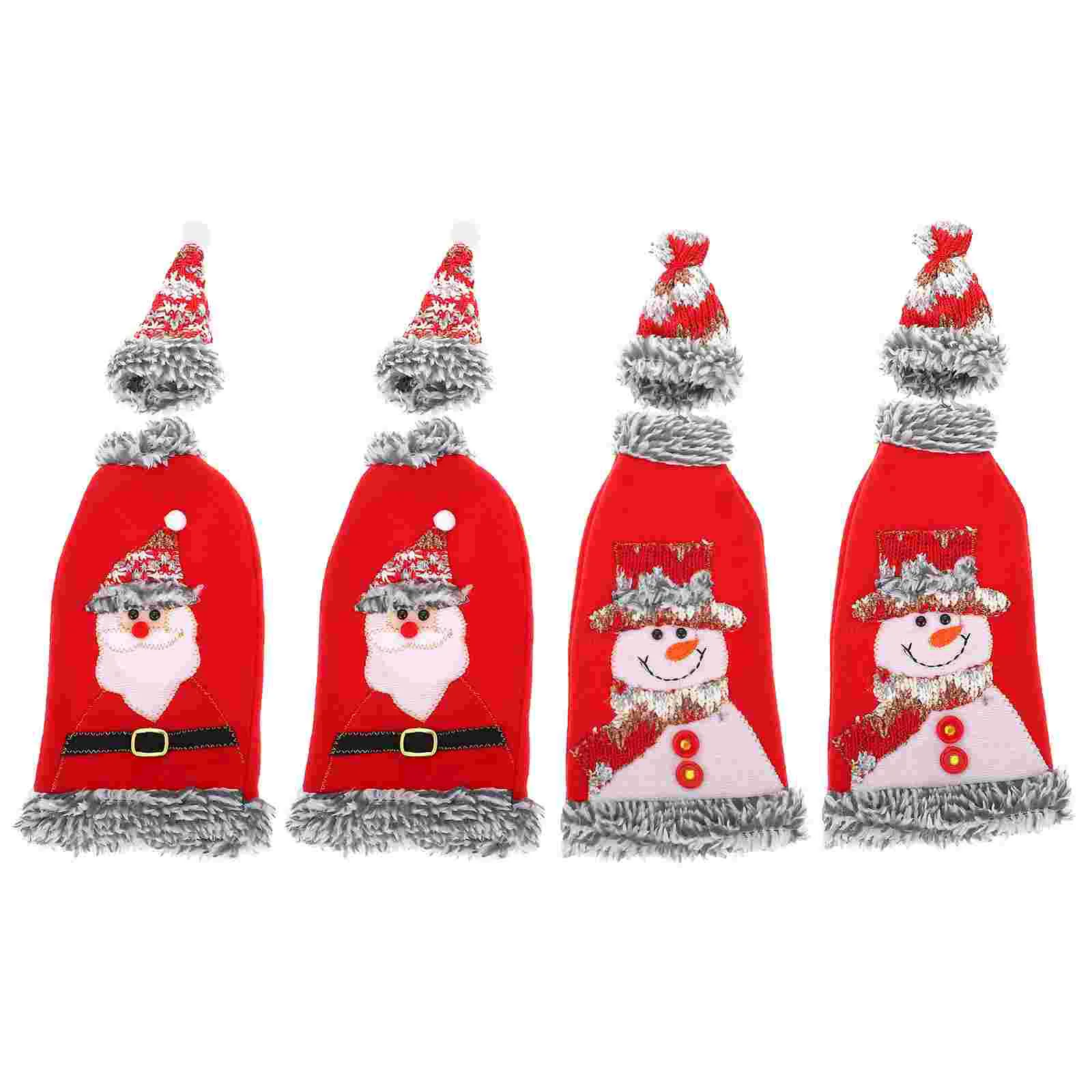 4pcs Grey Flannelette Trimmed Bottle Cover Christmas Bottle Sleeve with Table Decor (Santa and Snowman)
4pcs Grey Flannelette Trimmed Bottle Cover Christmas Bottle Sleeve with Table Decor (Santa and Snowman)