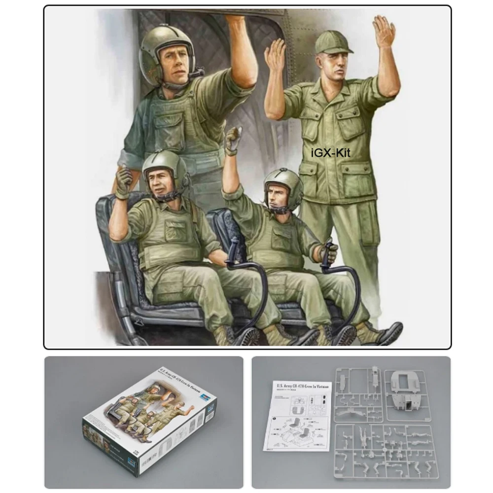 Trumpeter 00417 1/35 Scale US CH-47A Crew in Vietnam Hobby Soldier Miniature Figure Plastic Assembly Building Model Kit
Trumpeter 00417 1/35 Scale US CH-47A Crew in Vietnam Hobby Soldier Miniature Figure Plastic Assembly Building Model Kit