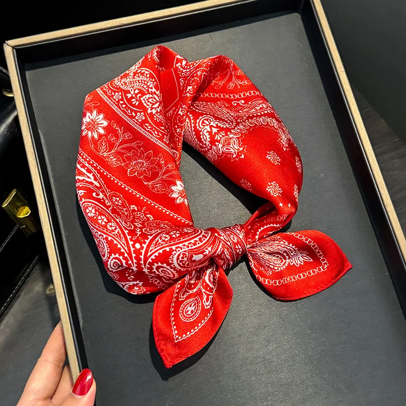 100% Silk Square Scarf Women Neck Bandana Red Vintage Black Paisley Silk Scarves Female Neckerchief Hijab 53x53cm
100% Silk Square Scarf Women Neck Bandana Red Vintage Black Paisley Silk Scarves Female Neckerchief Hijab 53x53cm