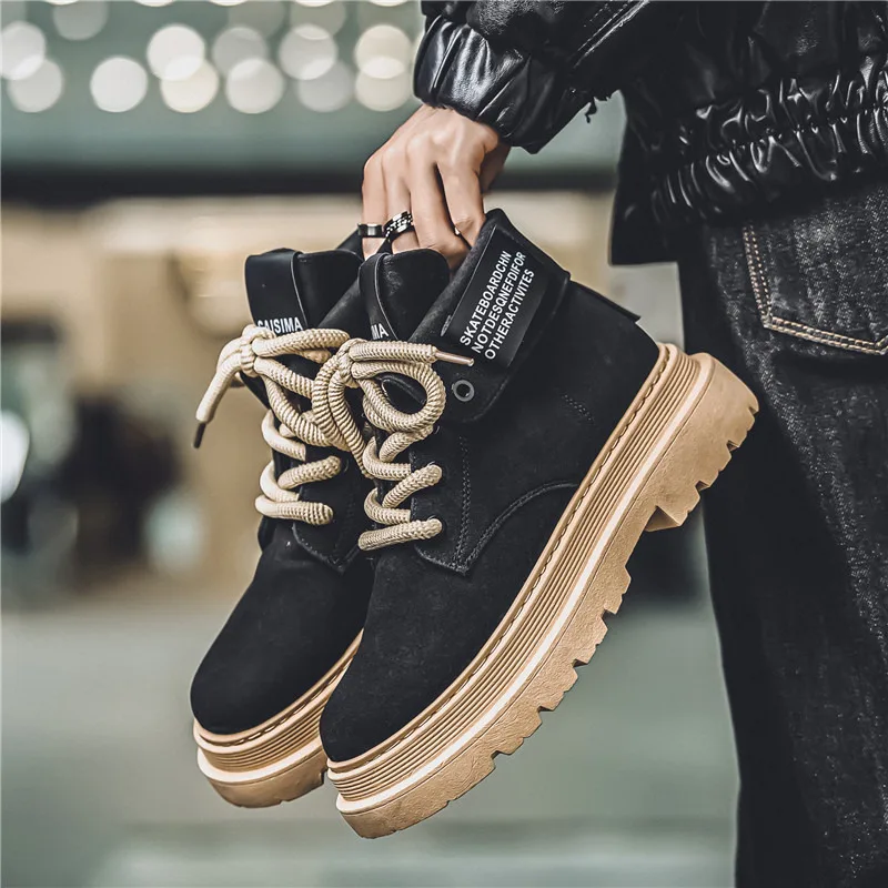 Классические черные мужские мотоциклетные туфли, высококачественные ботинки из нубука, мужские мотоциклетные ботинки, мужские ботильоны на платформе со шнуровкой
Классические черные мужские мотоциклетные туфли, высококачественные ботинки из нубука, мужские мотоциклетные ботинки, мужские ботильоны на платформе со шнуровкой