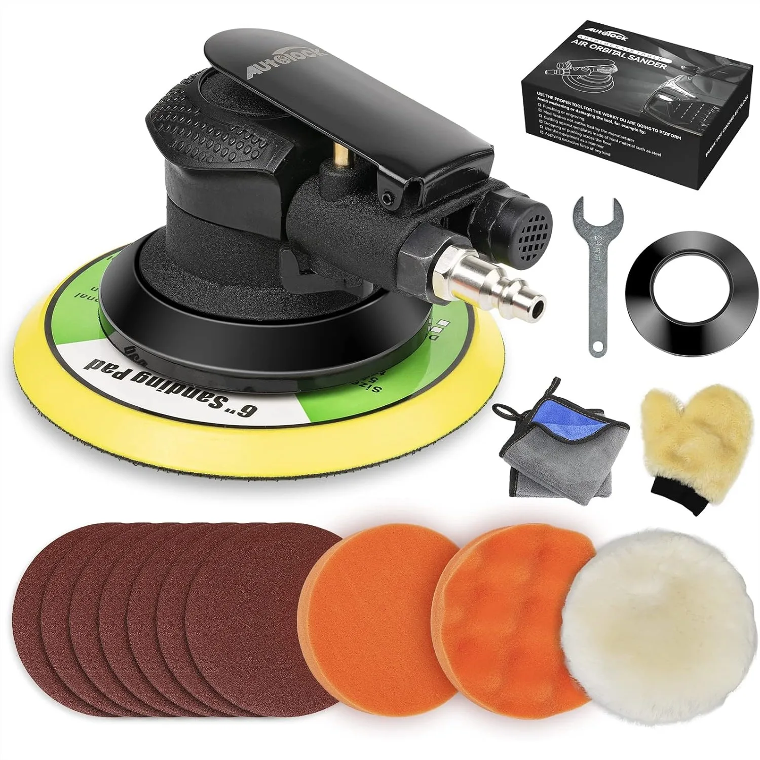 6 Inches Air Random Orbital Sander, Pneumatic Palm Sander for Wood Polishing Metal, Auto Body Work, Dual-Action Sander with
6 Inches Air Random Orbital Sander, Pneumatic Palm Sander for Wood Polishing Metal, Auto Body Work, Dual-Action Sander with