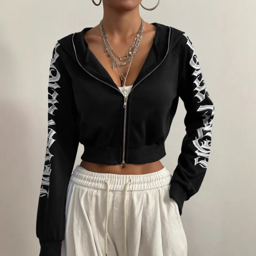 Fall 2025 Skinny Women's Hottie Cropped Zipper Drawstring Hoodie Printed Sweatshirt
Fall 2025 Skinny Women's Hottie Cropped Zipper Drawstring Hoodie Printed Sweatshirt