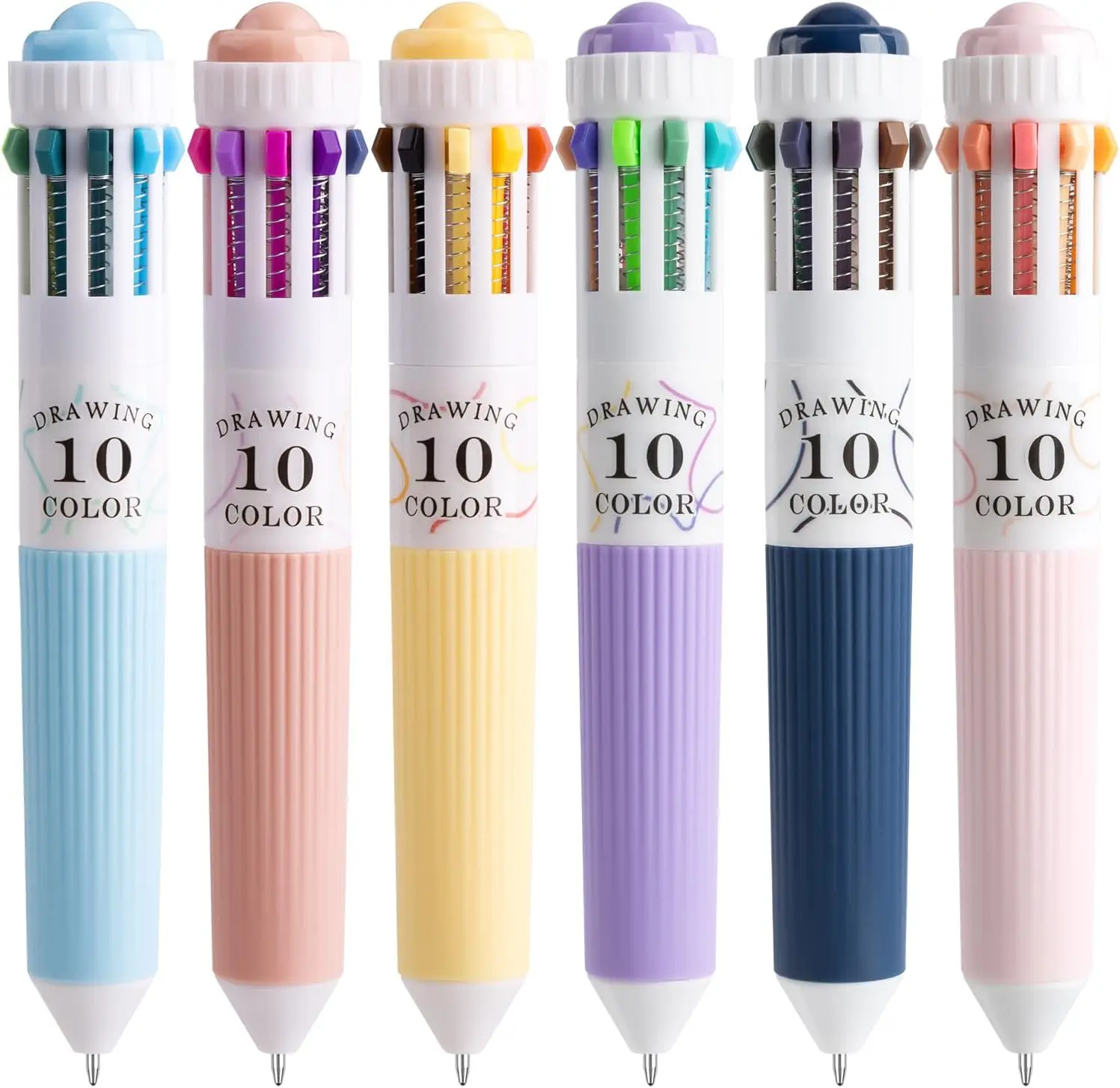 6 Pack 10-in-1 Multicolor Pens, 57 Colors, 0.8mm Fine Point Retractable Ballpoint Pens for Office School
6 Pack 10-in-1 Multicolor Pens, 57 Colors, 0.8mm Fine Point Retractable Ballpoint Pens for Office School