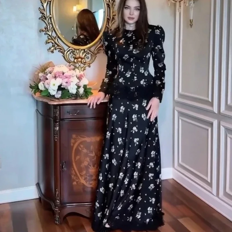 Muslim Women Two Piece Sets Skirt Set Round Neck Full Sleeve Tops Lace Splice Long Skirts A Line Y2k Floral Print Work Summer
Muslim Women Two Piece Sets Skirt Set Round Neck Full Sleeve Tops Lace Splice Long Skirts A Line Y2k Floral Print Work Summer