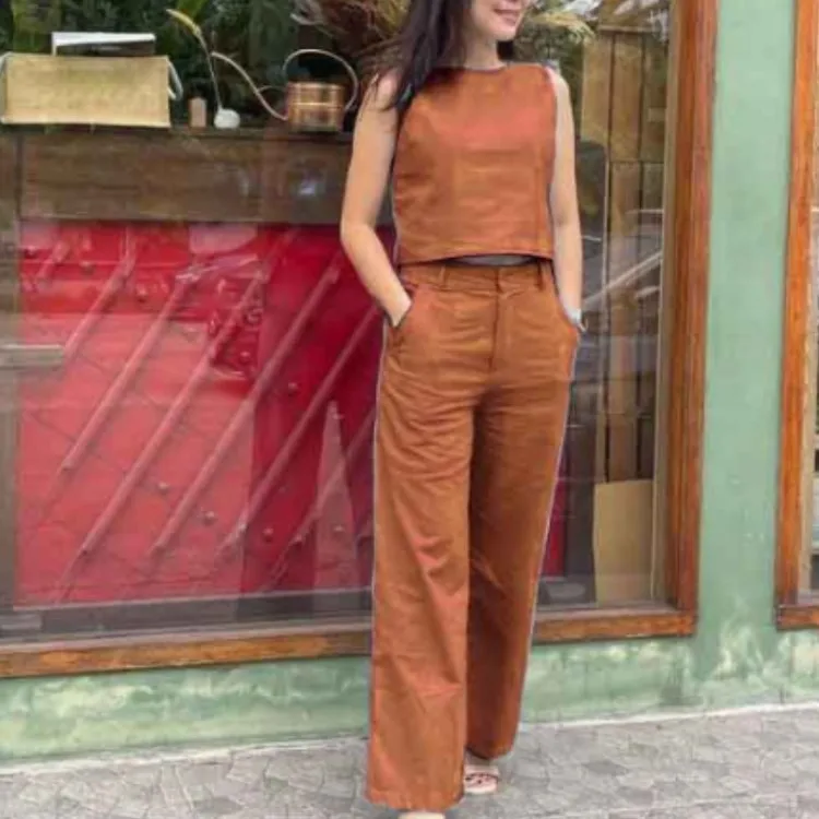 Ladies Pure Color Svel Wide Leg Pants Casual Faion Set with kets Comfortable Breathable Polyester Fabric for Work
Ladies Pure Color Svel Wide Leg Pants Casual Faion Set with kets Comfortable Breathable Polyester Fabric for Work