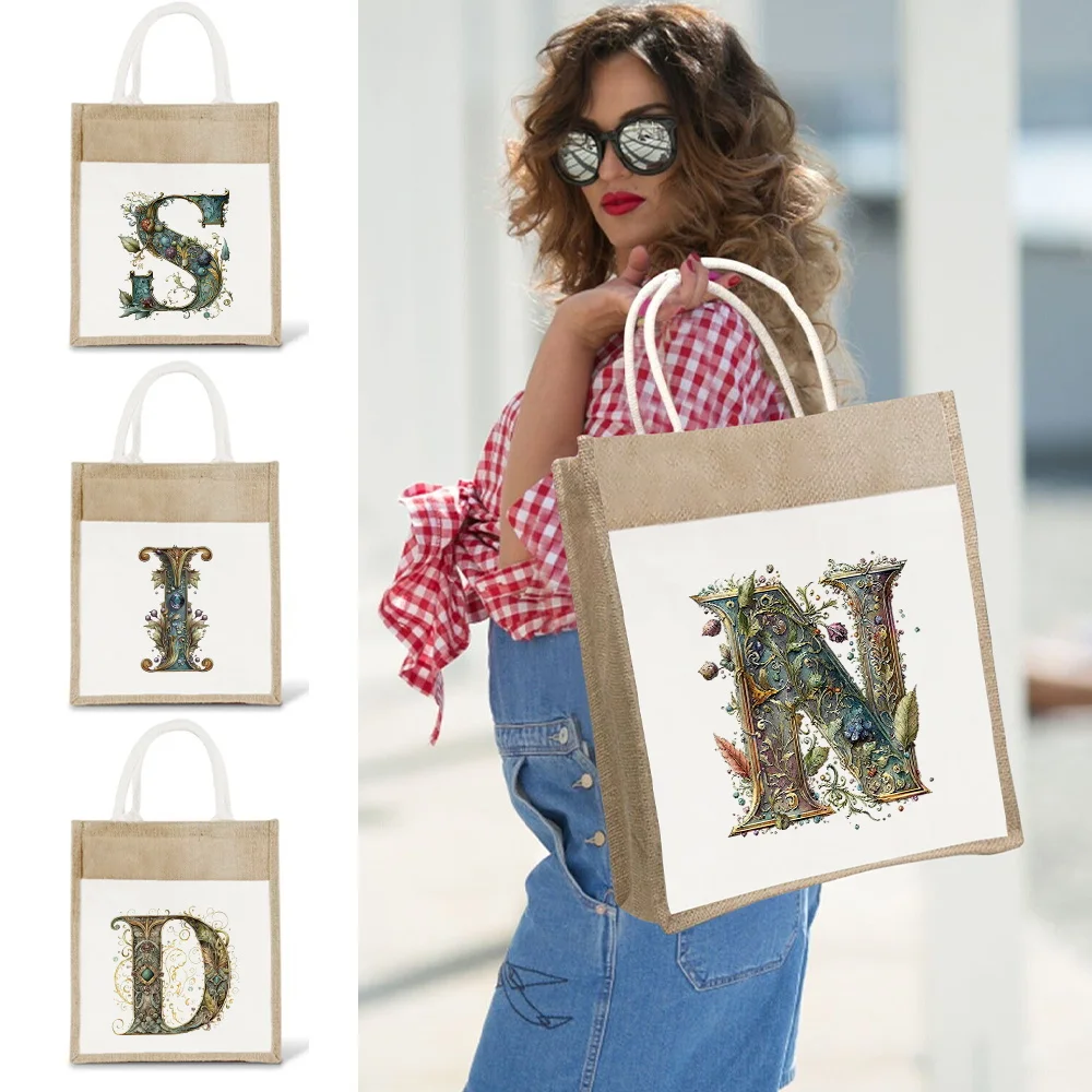 Environmental Protection Gunny Bag Linen Shoulder Bag Graphic Letter Printing Pattern Jute Imitation Sack Women's Shopping Bag
Environmental Protection Gunny Bag Linen Shoulder Bag Graphic Letter Printing Pattern Jute Imitation Sack Women's Shopping Bag