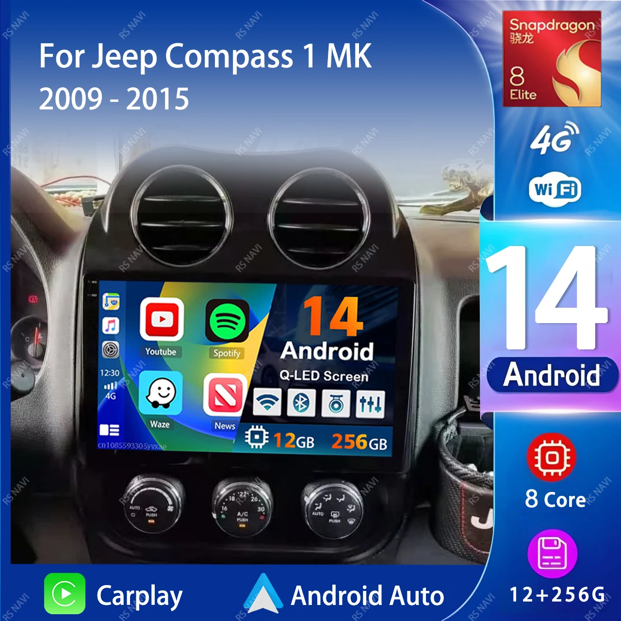 Android 14 Carplay Auto 2K экран Автомобильный радиоприемник BT Мультимедийный видеоплеер для Jeep Compass 1 MK 2009-2015 2 din Авторадио Стерео
Android 14 Carplay Auto 2K экран Автомобильный радиоприемник BT Мультимедийный видеоплеер для Jeep Compass 1 MK 2009-2015 2 din Авторадио Стерео