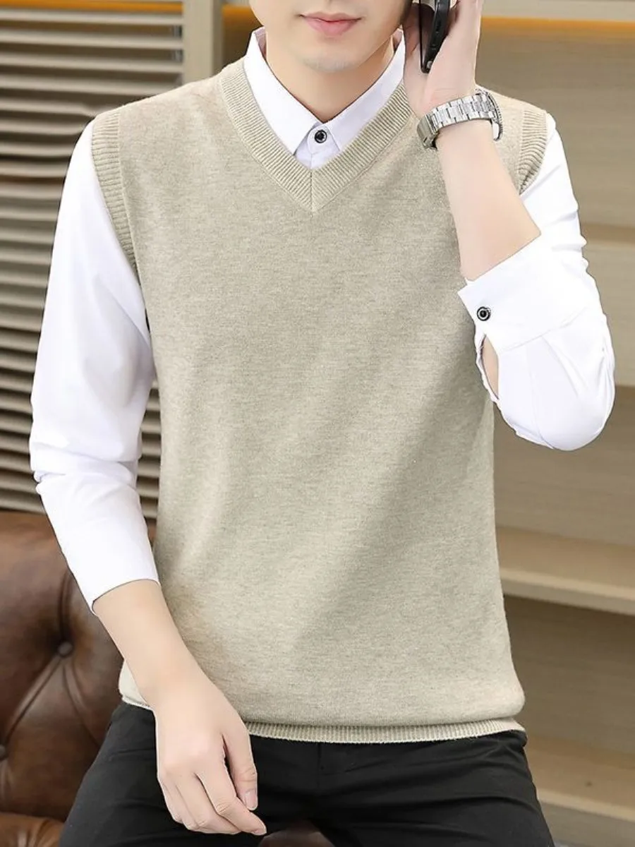 High-End Men's Slim Fit V-Ne Knitted Vest Thin Svel Spring Autumn Outerwear Faionable Chien Heart Ne Tank Top
High-End Men's Slim Fit V-Ne Knitted Vest Thin Svel Spring Autumn Outerwear Faionable Chien Heart Ne Tank Top