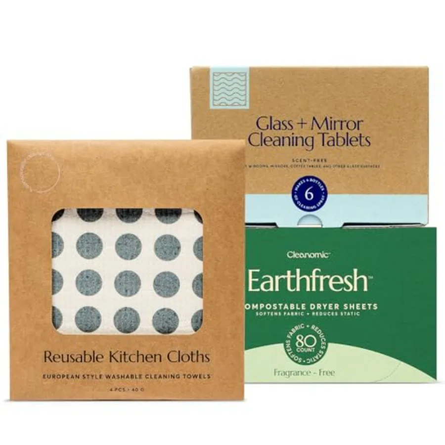 Reusable Kitchen Cloth Glass and Mirror Cleaning Tablets and Fabric Softener Sheets Bundle
Reusable Kitchen Cloth Glass and Mirror Cleaning Tablets and Fabric Softener Sheets Bundle
