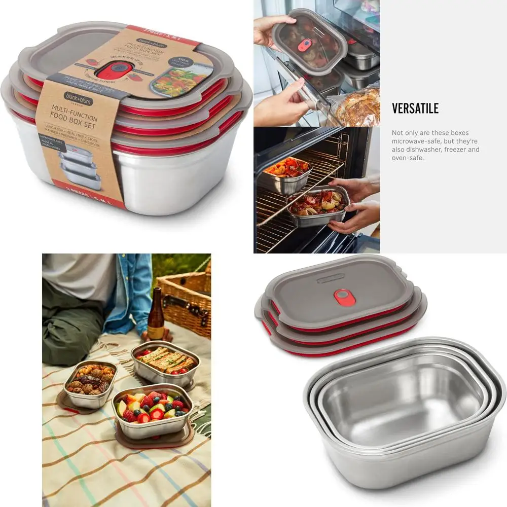 Reusable Stainless Steel Meal Prep Containers Set for Picnic, Camping - Leak-Proof, Microwave, Dishwasher, and Oven Safe - 20/30
Reusable Stainless Steel Meal Prep Containers Set for Picnic, Camping - Leak-Proof, Microwave, Dishwasher, and Oven Safe - 20/30