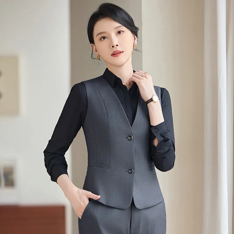 Professional Vest for Women2025New Spring and Autumn Suit Elegant Fashion Hotel Front Desk Workwear Dress Formal Wear
Professional Vest for Women2025New Spring and Autumn Suit Elegant Fashion Hotel Front Desk Workwear Dress Formal Wear