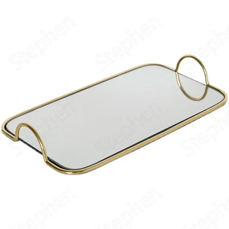 Nordic Desktop Golden Tray Handle With Dressing Mirror Jewelry Decorative Stroke Metal Organizer Table Coffee Trays Modern
Nordic Desktop Golden Tray Handle With Dressing Mirror Jewelry Decorative Stroke Metal Organizer Table Coffee Trays Modern
