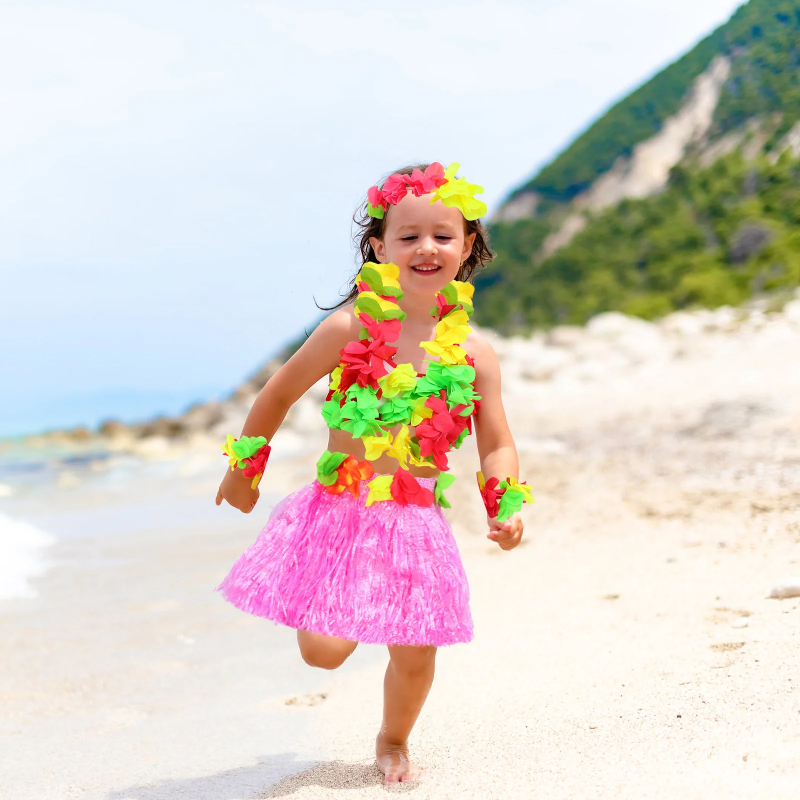 1Set Hawaii Theme Costume Set Bright Elastic Bra Headband Bracelet Hawaiian Outfit for Kids Party Luau Performance Props 
1Set Hawaii Theme Costume Set Bright Elastic Bra Headband Bracelet Hawaiian Outfit for Kids Party Luau Performance Props