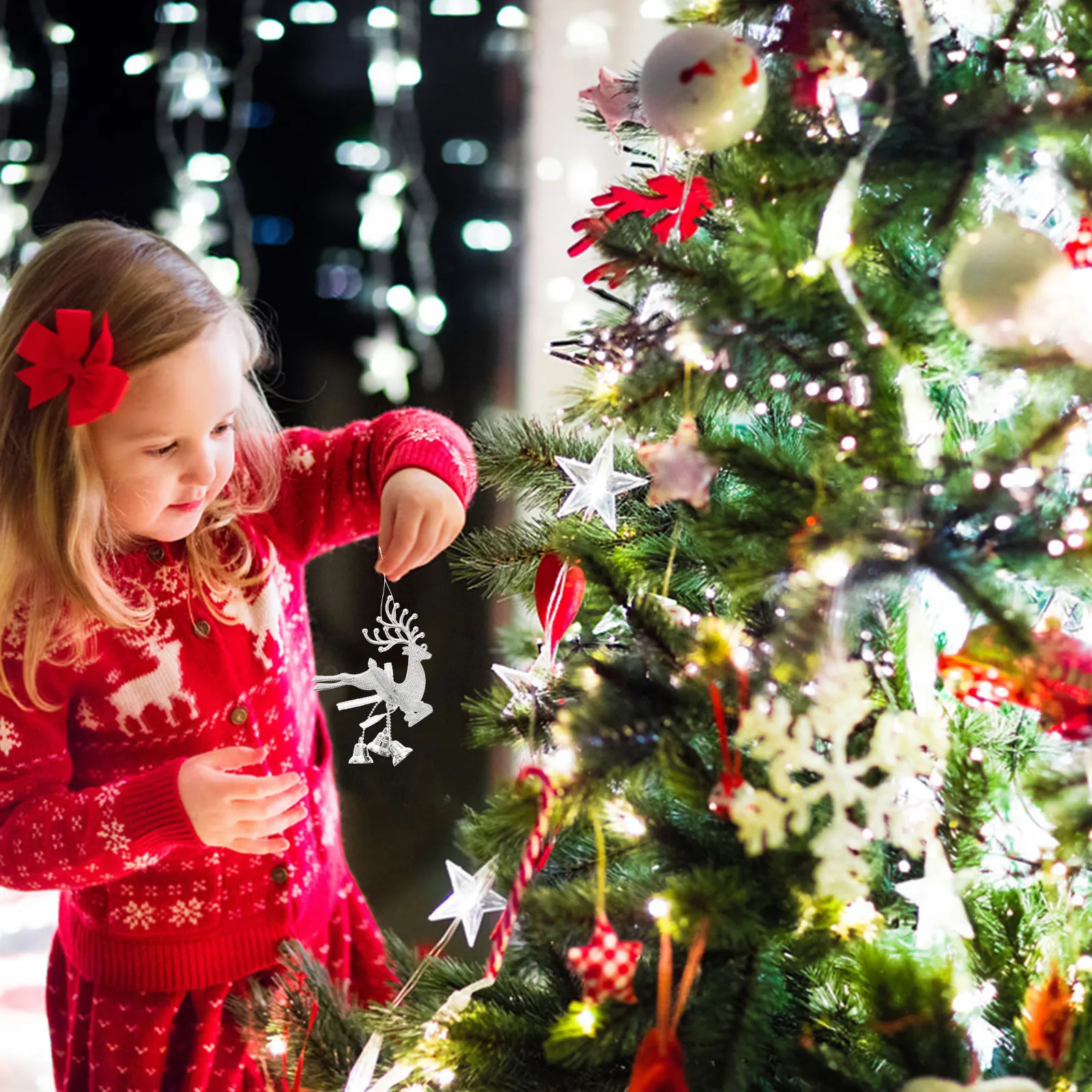 6Pcs Festive Reindeer Bell Ornament Shiny PVC Hanging Decor for Christmas Tree Party Garden Indoor Outdoor Christmas Craft
6Pcs Festive Reindeer Bell Ornament Shiny PVC Hanging Decor for Christmas Tree Party Garden Indoor Outdoor Christmas Craft