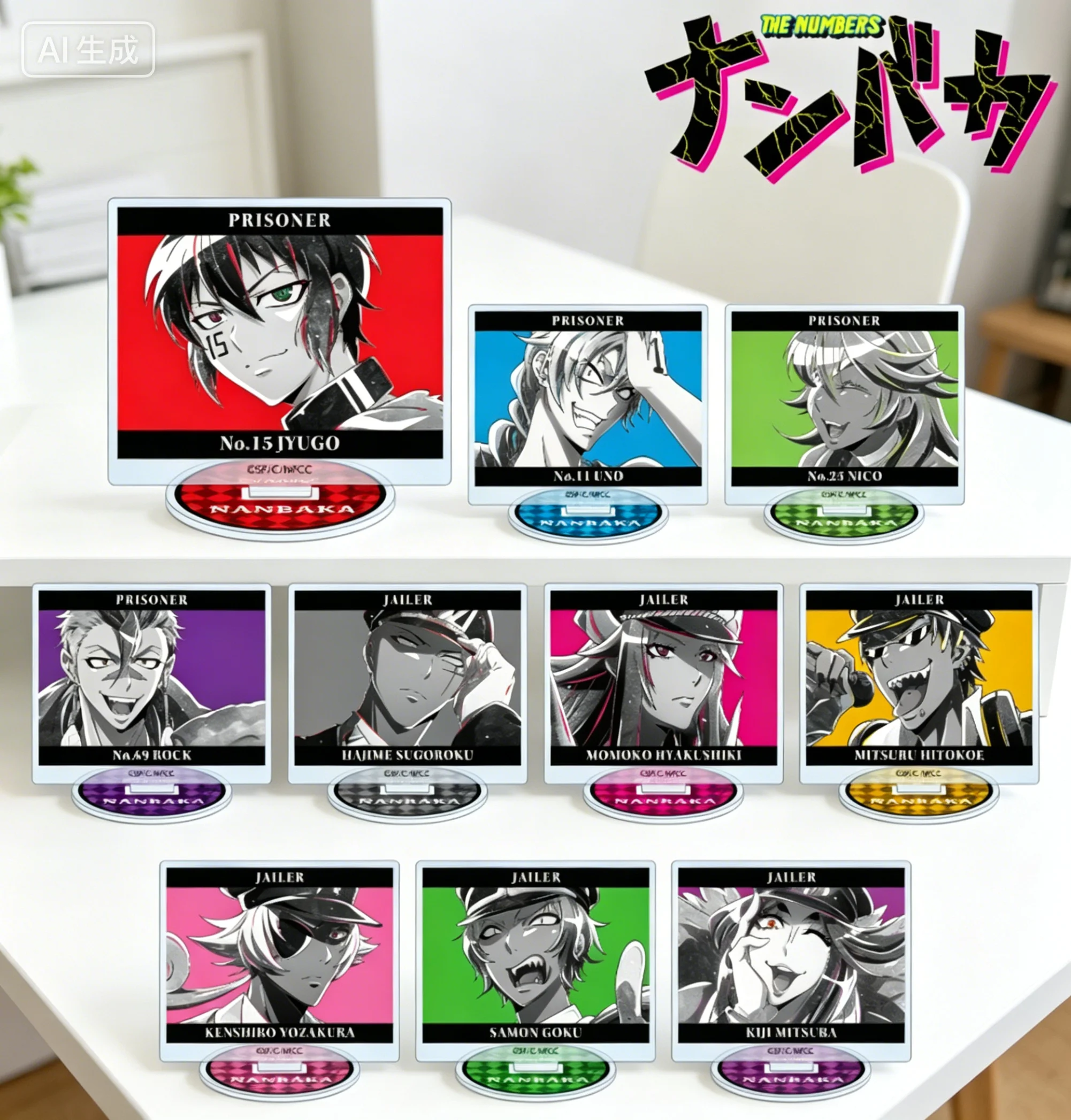 Anime NANBAKA Jyugo Uno Niko Rock rectangle Acrylic Stand Model Plate Keychains Desktop Ornament Gifts For Friends
Anime NANBAKA Jyugo Uno Niko Rock rectangle Acrylic Stand Model Plate Keychains Desktop Ornament Gifts For Friends