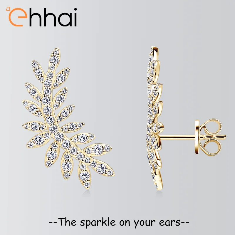 Ehhai Full Round Moissanite Leaf-Shaped Climber Piercing Stud Earrings for Women Real 925 Sterling Silver Jewelry Gifts Aretes
Ehhai Full Round Moissanite Leaf-Shaped Climber Piercing Stud Earrings for Women Real 925 Sterling Silver Jewelry Gifts Aretes