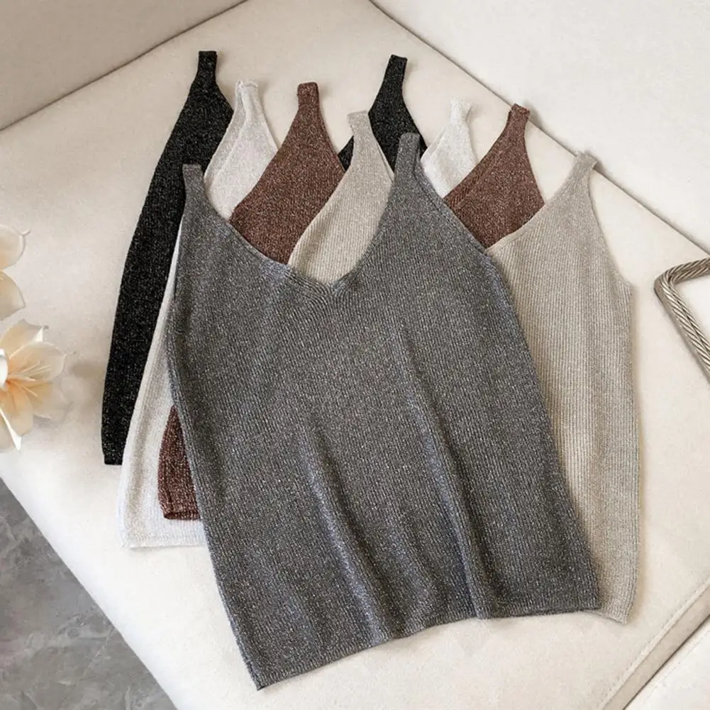 Knitted Top Stylish Women's V Neck Sleeveless Tank Tops Slim Fit Knitted Shirts for Daily Wear Summer Tunic Blouses Trendy
Knitted Top Stylish Women's V Neck Sleeveless Tank Tops Slim Fit Knitted Shirts for Daily Wear Summer Tunic Blouses Trendy