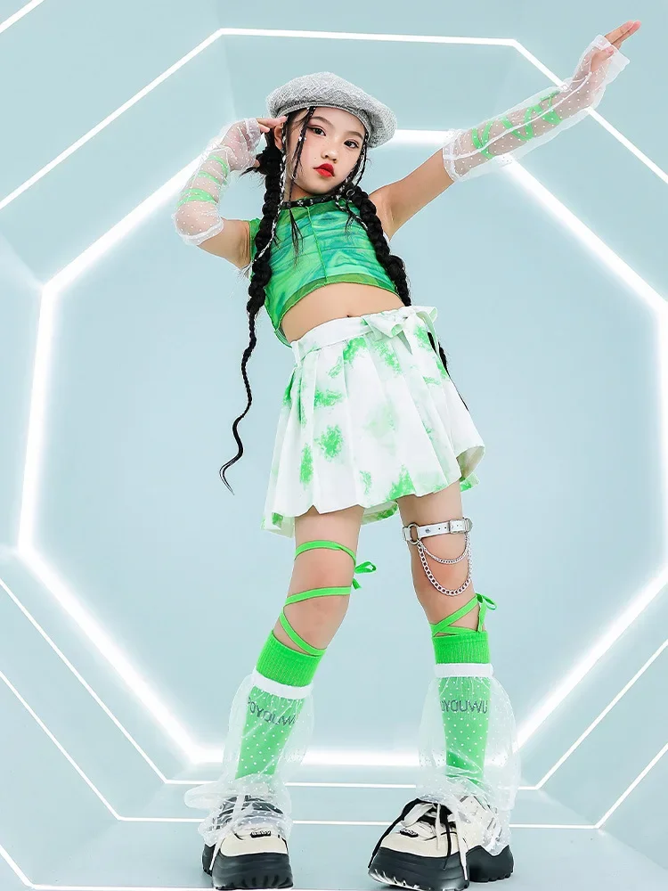 Kid's Jazz Dance Costume Summer Girl Crop Tops Green Mesh Gauze Street Dance Performance Set Hip Hop Stage Wear
Kid's Jazz Dance Costume Summer Girl Crop Tops Green Mesh Gauze Street Dance Performance Set Hip Hop Stage Wear