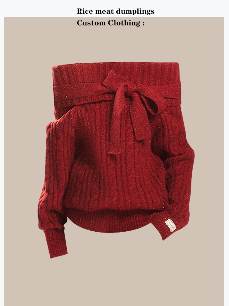 Retro Style Glittery One Shoulder Loose Women's Sweater Fashionable Lazy Knitwear Red Color Soft Cotton Long Sleeve Top
Retro Style Glittery One Shoulder Loose Women's Sweater Fashionable Lazy Knitwear Red Color Soft Cotton Long Sleeve Top