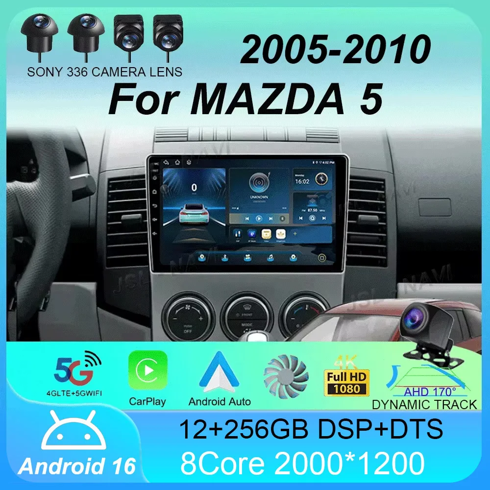 Car Radio Android 16 For MAZDA 5 2005 2006 2007 2008 - 2010 Navigation Multimedia Player Stereo WiFi+4G Video Carplay Head Unit
Car Radio Android 16 For MAZDA 5 2005 2006 2007 2008 - 2010 Navigation Multimedia Player Stereo WiFi+4G Video Carplay Head Unit