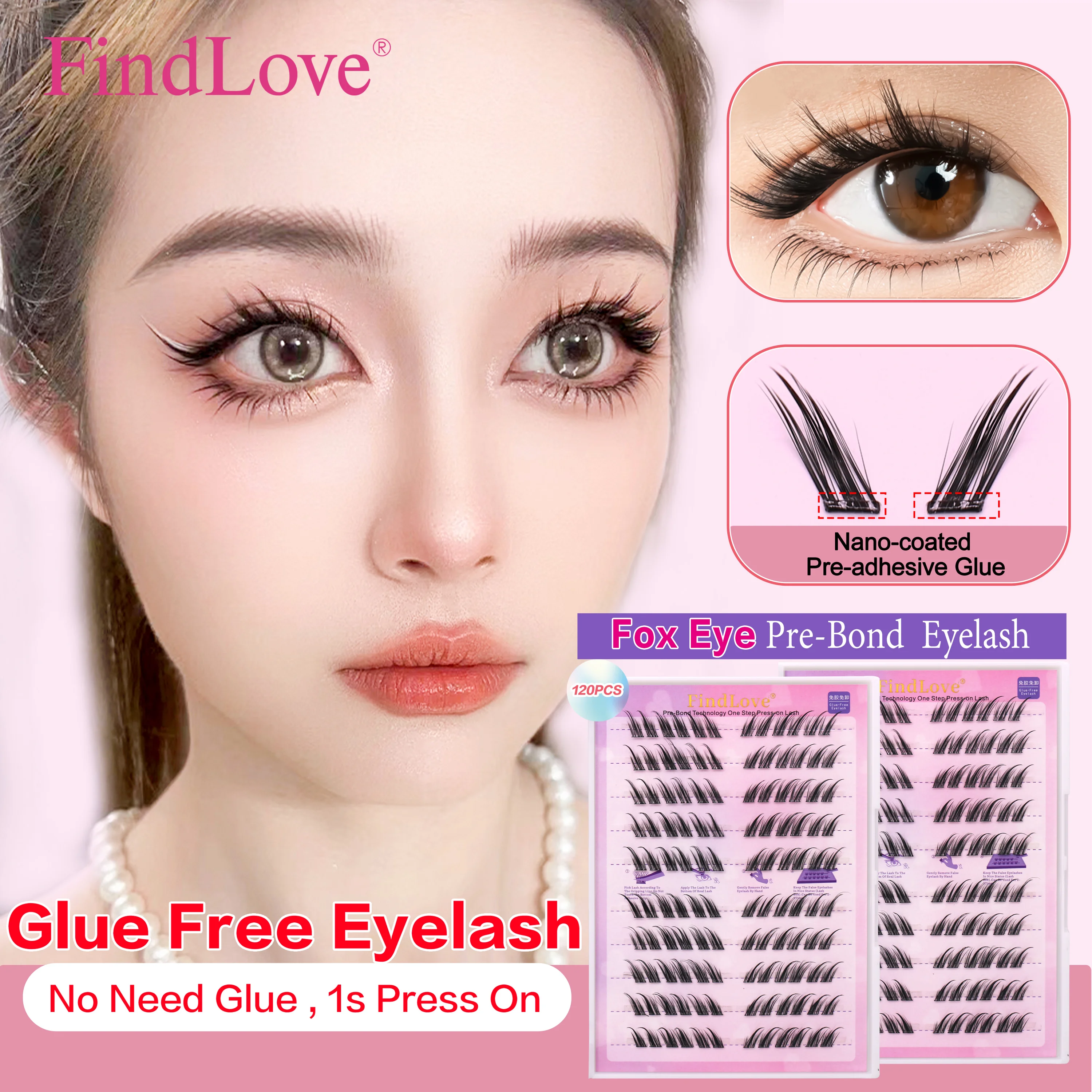 10 Rows Clusters Fashionable DIY Self Adhesive No Glue Need Eyelash Extension Long Wispy Style Fox Eye Effect Reusable And Easy
10 Rows Clusters Fashionable DIY Self Adhesive No Glue Need Eyelash Extension Long Wispy Style Fox Eye Effect Reusable And Easy