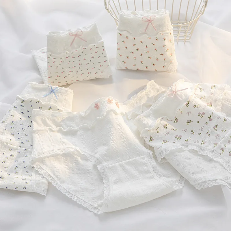 SP & CITY корейское хлопковое женское нижнее белье с цветочным принтом, милые трусики со средней талией и кружевом с бантом и рюшами, милые трусики, мягкие дышащие повседневные трусы
SP & CITY корейское хлопковое женское нижнее белье с цветочным принтом, милые трусики со средней талией и кружевом с бантом и рюшами, милые трусики, мягкие дышащие повседневные трусы