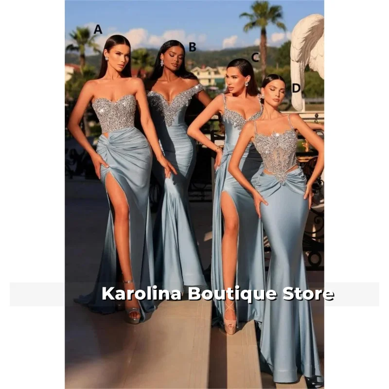 Long Dusty Blue Mermaid Evening Dress Spaghetti Straps Lace Beading Prom Gown for Women Exquisite Formal Dress 2025
Long Dusty Blue Mermaid Evening Dress Spaghetti Straps Lace Beading Prom Gown for Women Exquisite Formal Dress 2025