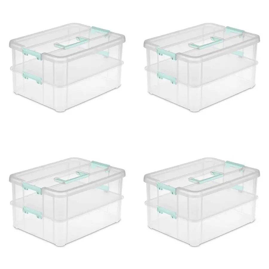 Контейнер для хранения с двумя отделениями и ручками, штабелируемый пластиковый органайзер с защелкивающейся крышкой, прозрачный контейнер для хранения поделок
Контейнер для хранения с двумя отделениями и ручками, штабелируемый пластиковый органайзер с защелкивающейся крышкой, прозрачный контейнер для хранения поделок