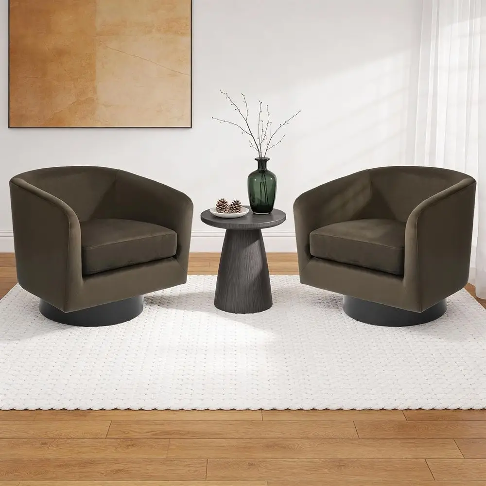 Swivel Barrel Chair with Chenille Fabric for Living Room, Bedroom, or Reading Nook - Velvet Comfort Set of 2
Swivel Barrel Chair with Chenille Fabric for Living Room, Bedroom, or Reading Nook - Velvet Comfort Set of 2