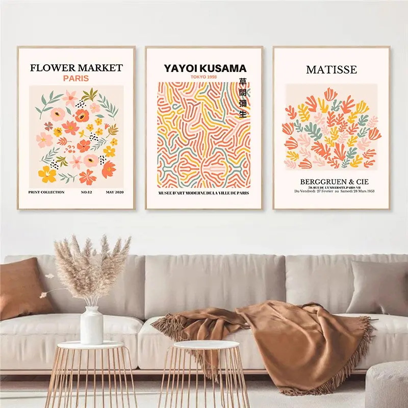 Abstract Yayoi Kusama Wall Art Matisse Canvas Painting Flower Market Poster Nordic For Living Room Home Decoration
Abstract Yayoi Kusama Wall Art Matisse Canvas Painting Flower Market Poster Nordic For Living Room Home Decoration