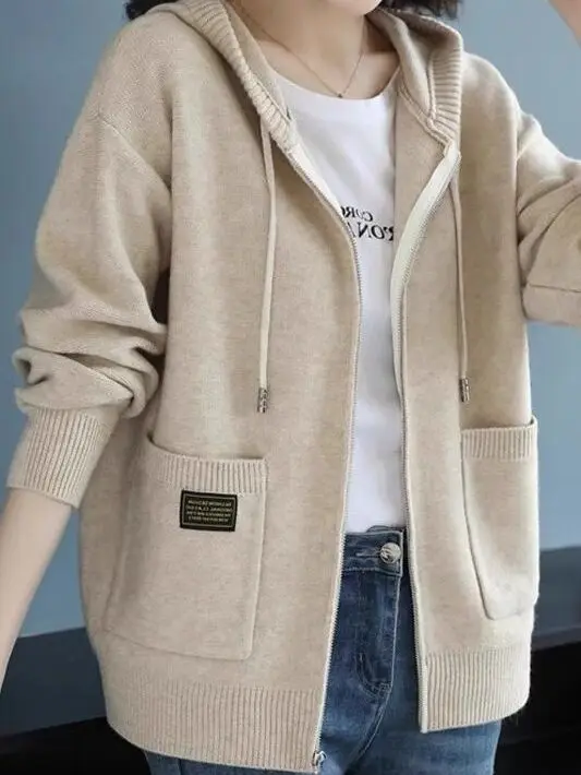 Hooded Knit Sweater Jacket Women's Loose plus Size Outerwear Cardigan Warm Polyester Fiber V-neck Daily Wear for Middle-aged ...
Hooded Knit Sweater Jacket Women's Loose plus Size Outerwear Cardigan Warm Polyester Fiber V-neck Daily Wear for Middle-aged ...