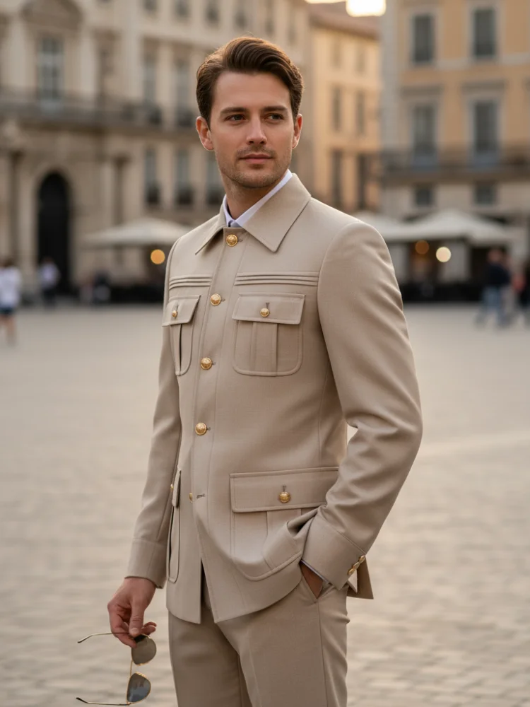 ST Cassy slim fitting Men's Suit thin version Classic Fit Single Breasted Multiple pockets Solid Color Casual Business
ST Cassy slim fitting Men's Suit thin version Classic Fit Single Breasted Multiple pockets Solid Color Casual Business