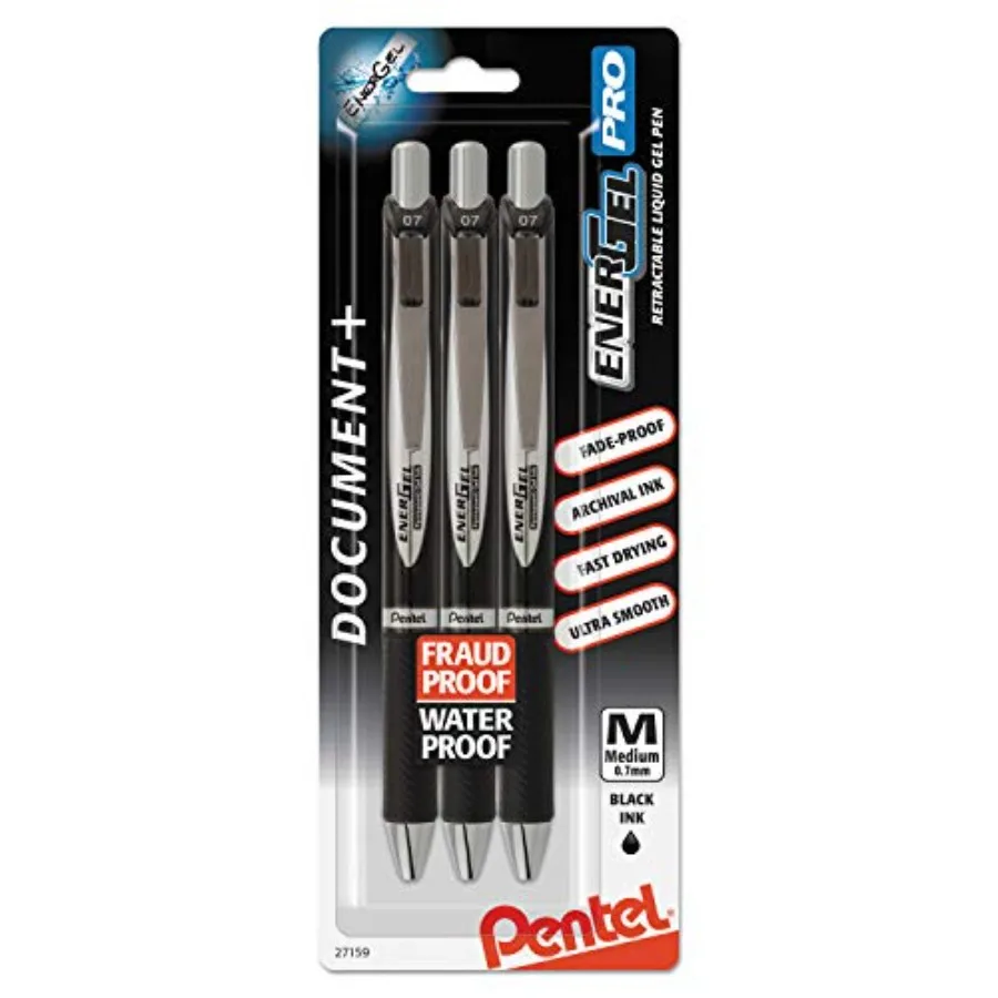 EnerGel Permanent Gel Ink Rollerball Pen, Black, 3 Pack BLP77BP3A
EnerGel Permanent Gel Ink Rollerball Pen, Black, 3 Pack BLP77BP3A