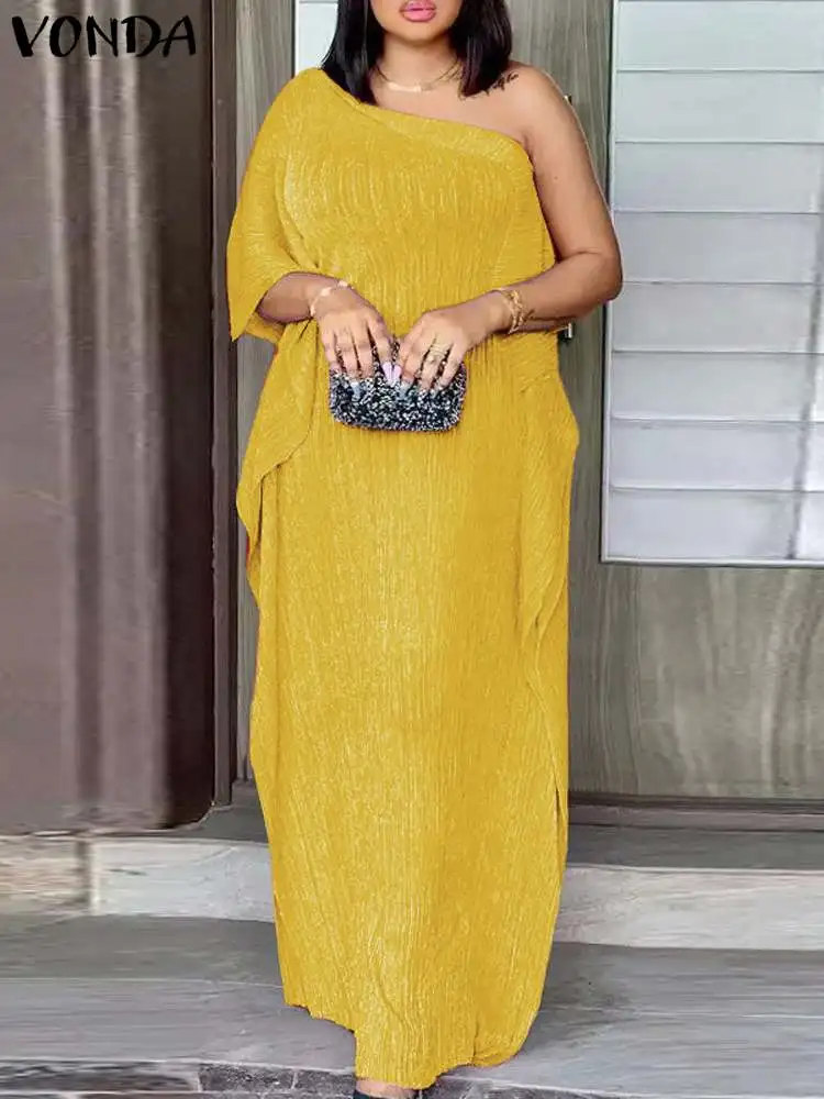 Plus Size 5XL VONDA Women Elegant Maxi Dress Summer Sundress Sexy Off Shoulder 3/4 Sleeve Casual Loose Solid Beach Long Vestidos
Plus Size 5XL VONDA Women Elegant Maxi Dress Summer Sundress Sexy Off Shoulder 3/4 Sleeve Casual Loose Solid Beach Long Vestidos