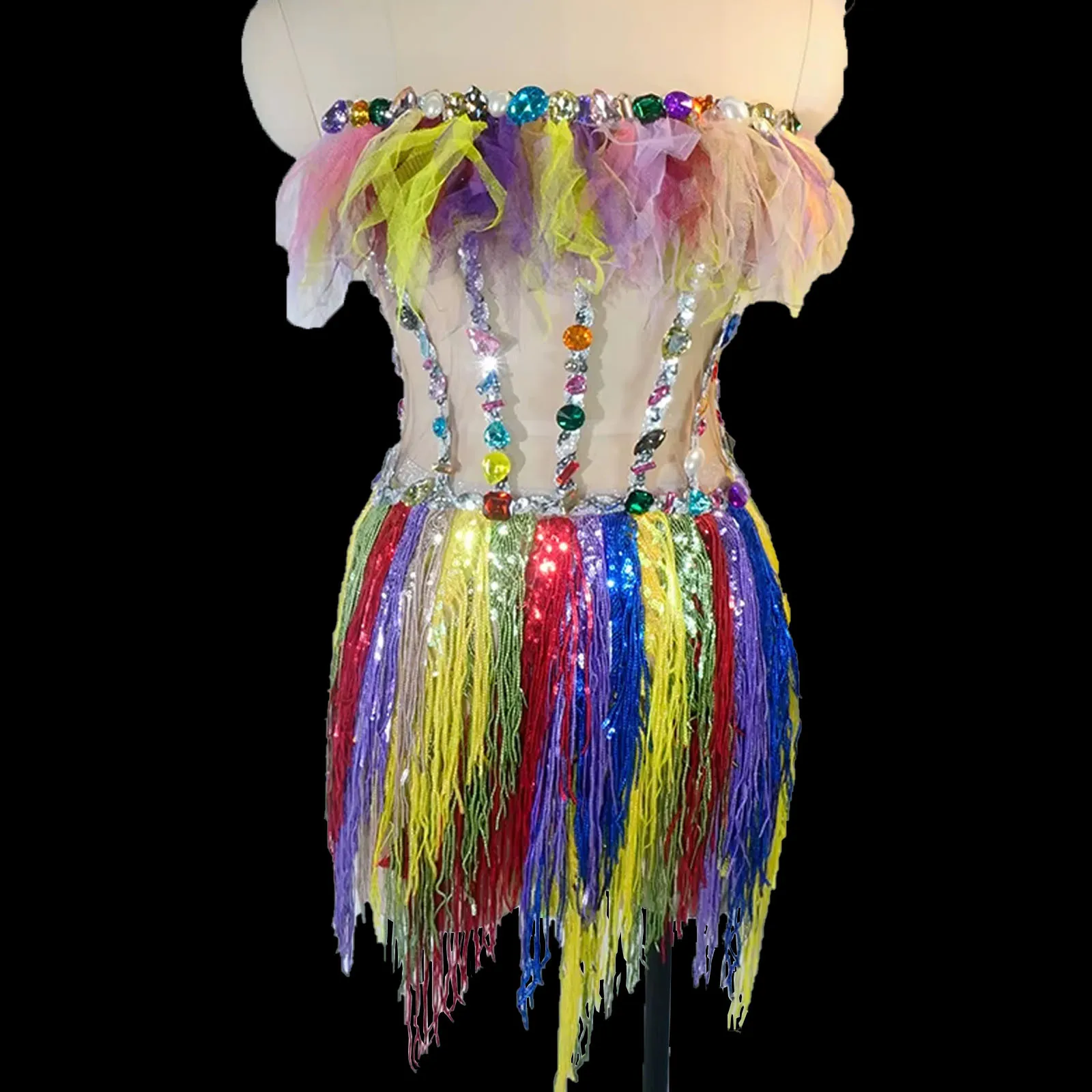 sparkle rhinestones muti tassels sequin Top and skirt sets sexy backless DJ party club dress for women pole dance clothing
sparkle rhinestones muti tassels sequin Top and skirt sets sexy backless DJ party club dress for women pole dance clothing
