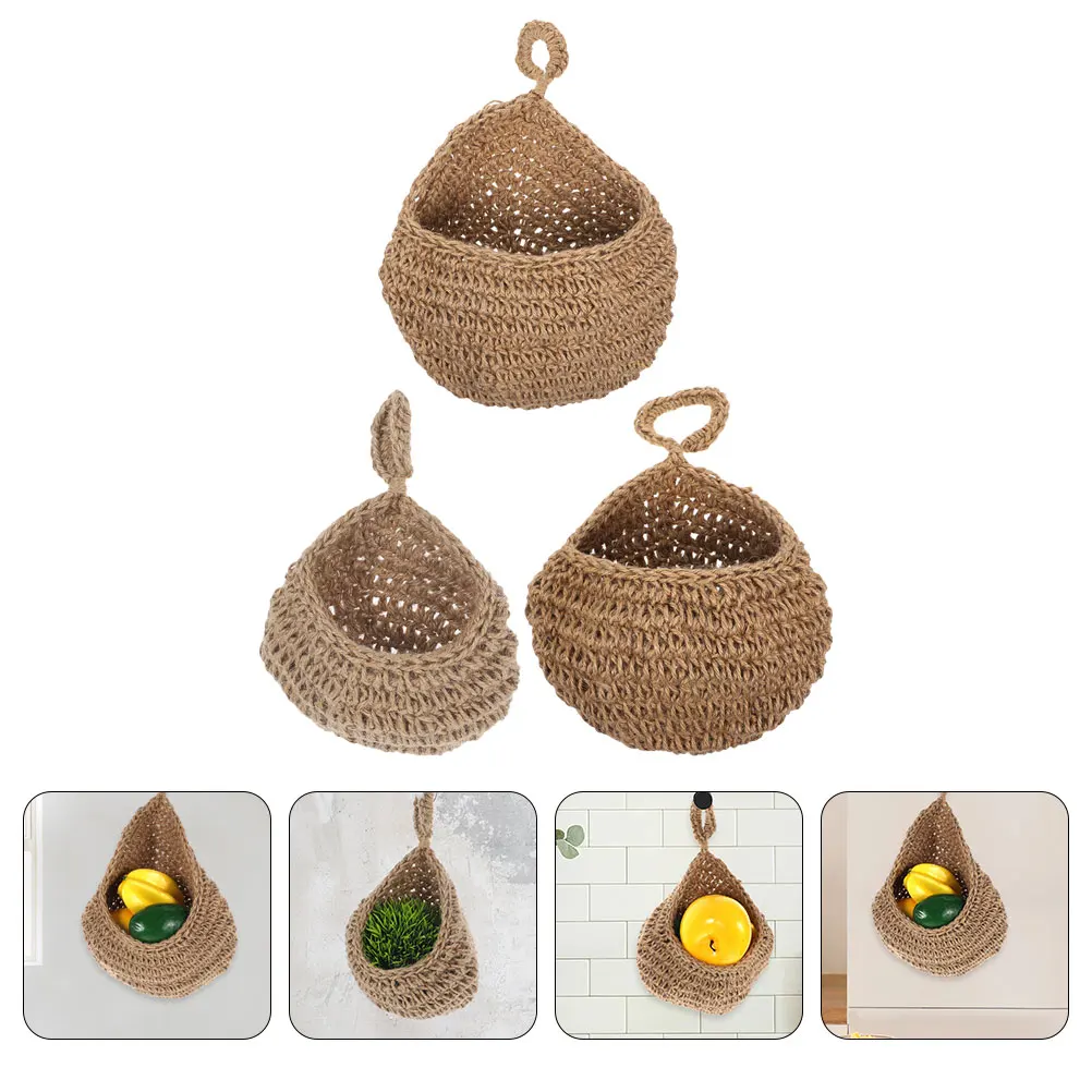 3pcs Wall Teardrop Bohemian Style Storage For Garlic Vegetable Onion Hanging Fruit Basket Kitchen Home Decor Woven Jute Hanging
3pcs Wall Teardrop Bohemian Style Storage For Garlic Vegetable Onion Hanging Fruit Basket Kitchen Home Decor Woven Jute Hanging