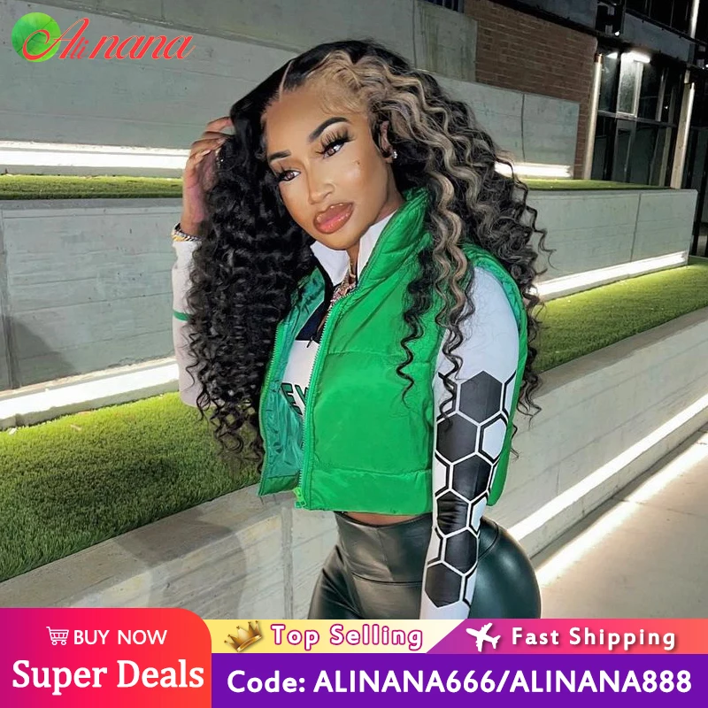 13x6 Lace Frontal Wigs Highlight Blonde Deep Curly Transparent Lace Front Wigs Pre-Plucked Honey Blonde Human Hair Wig For Women
13x6 Lace Frontal Wigs Highlight Blonde Deep Curly Transparent Lace Front Wigs Pre-Plucked Honey Blonde Human Hair Wig For Women