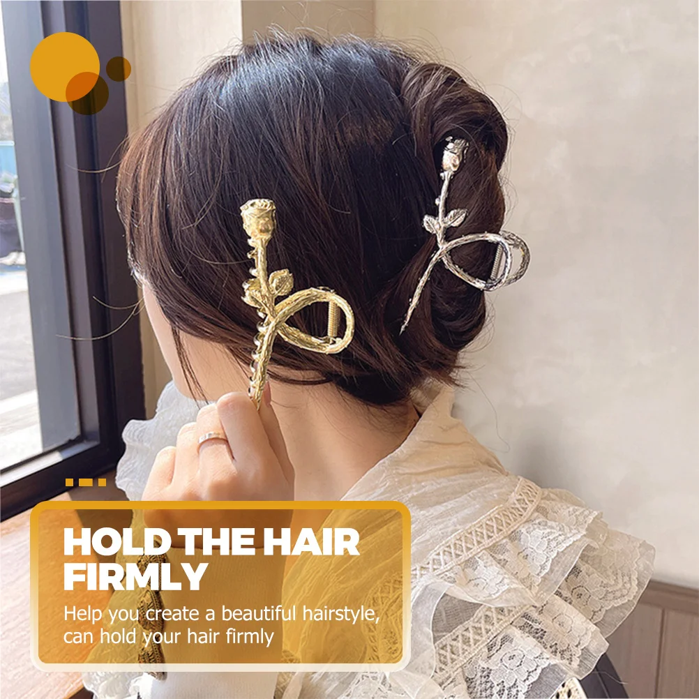 2pcs Metal Claw Clips Rose Design Strong Grip Hair Barrettes For Daily Use Elegant Hair Accessories Claw Holder
2pcs Metal Claw Clips Rose Design Strong Grip Hair Barrettes For Daily Use Elegant Hair Accessories Claw Holder