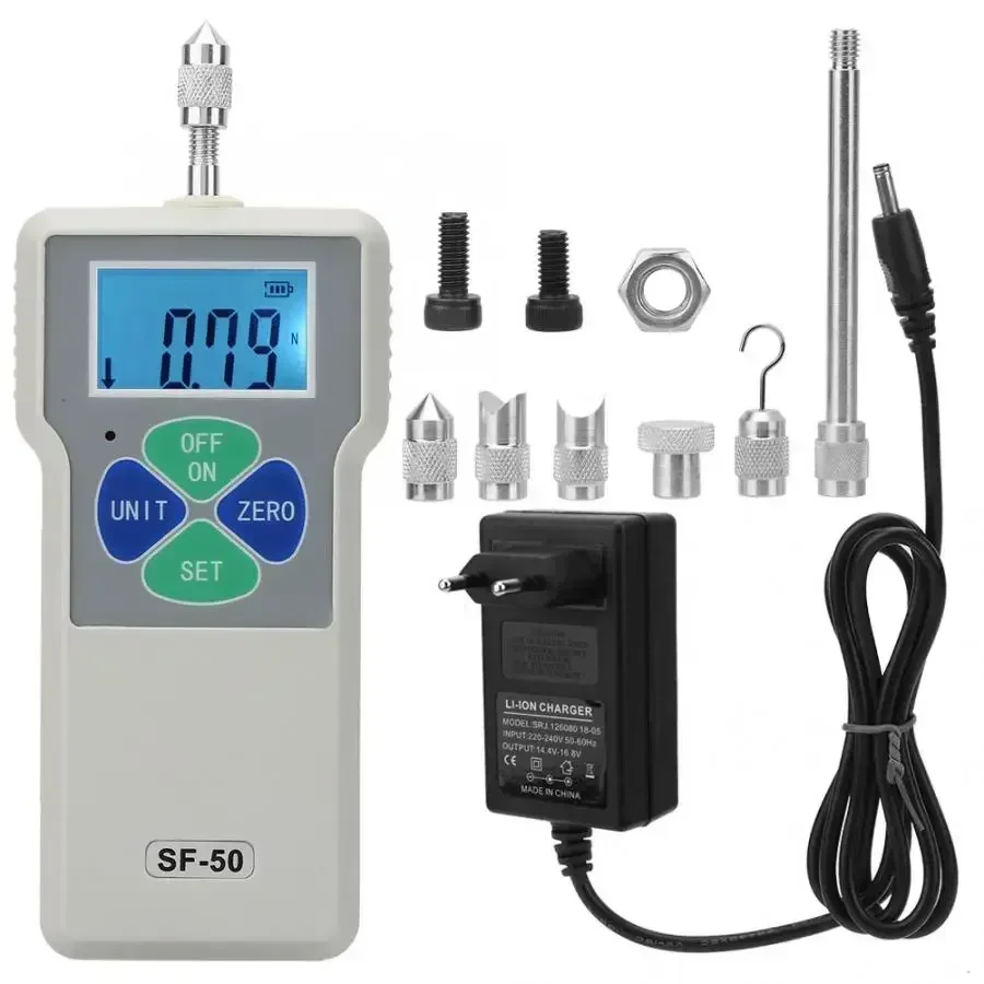 SF-50 Digital Force Meter Portable Push and Pull Tester Meter Digital Force Gauge 50N/5kg/11lb 100-240V EU Plug
SF-50 Digital Force Meter Portable Push and Pull Tester Meter Digital Force Gauge 50N/5kg/11lb 100-240V EU Plug