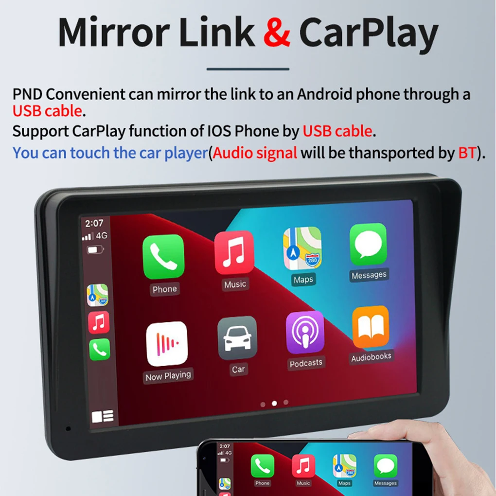 CarPlay Android Автомагнитола мультимедийный видеоплеер 7-дюймовый портативный сенсорный экран с USB AUX для камеры заднего вида
CarPlay Android Автомагнитола мультимедийный видеоплеер 7-дюймовый портативный сенсорный экран с USB AUX для камеры заднего вида