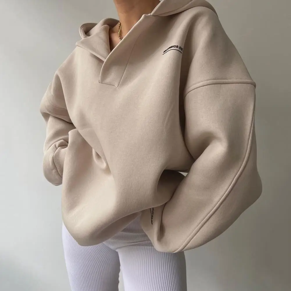 Long-sleeved Sweatshirt Hooded Sweatshirt for Women Fashionable Women's V-neck Hoodies Stylish Solid for Autumn for Streetwear
Long-sleeved Sweatshirt Hooded Sweatshirt for Women Fashionable Women's V-neck Hoodies Stylish Solid for Autumn for Streetwear