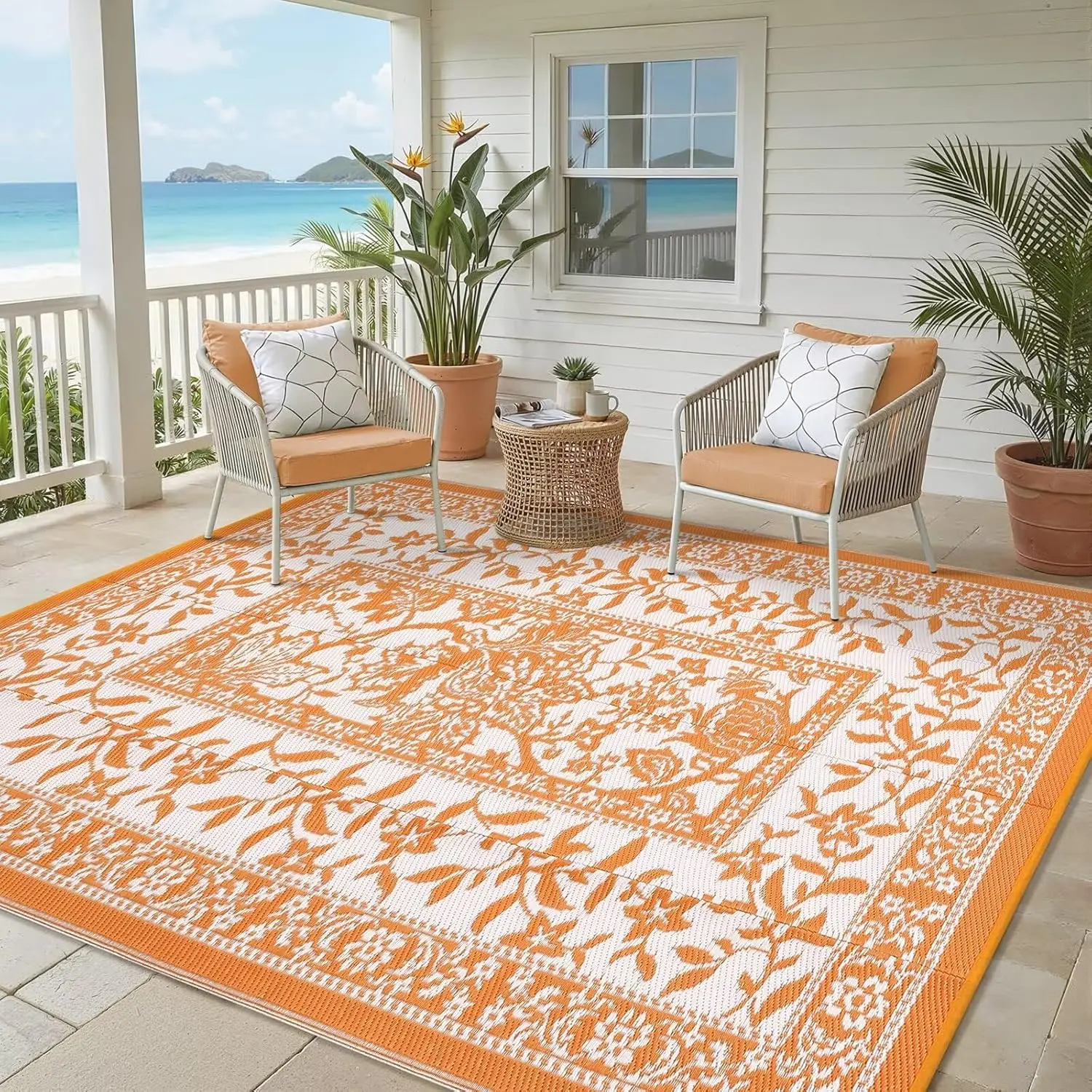 Outdoor Rug 5x8, Waterproof Reversible Foldable Plastic Straw Rug, Botanical cottagecore Outdoor Rugs Patio Camping RV Carpet
Outdoor Rug 5x8, Waterproof Reversible Foldable Plastic Straw Rug, Botanical cottagecore Outdoor Rugs Patio Camping RV Carpet