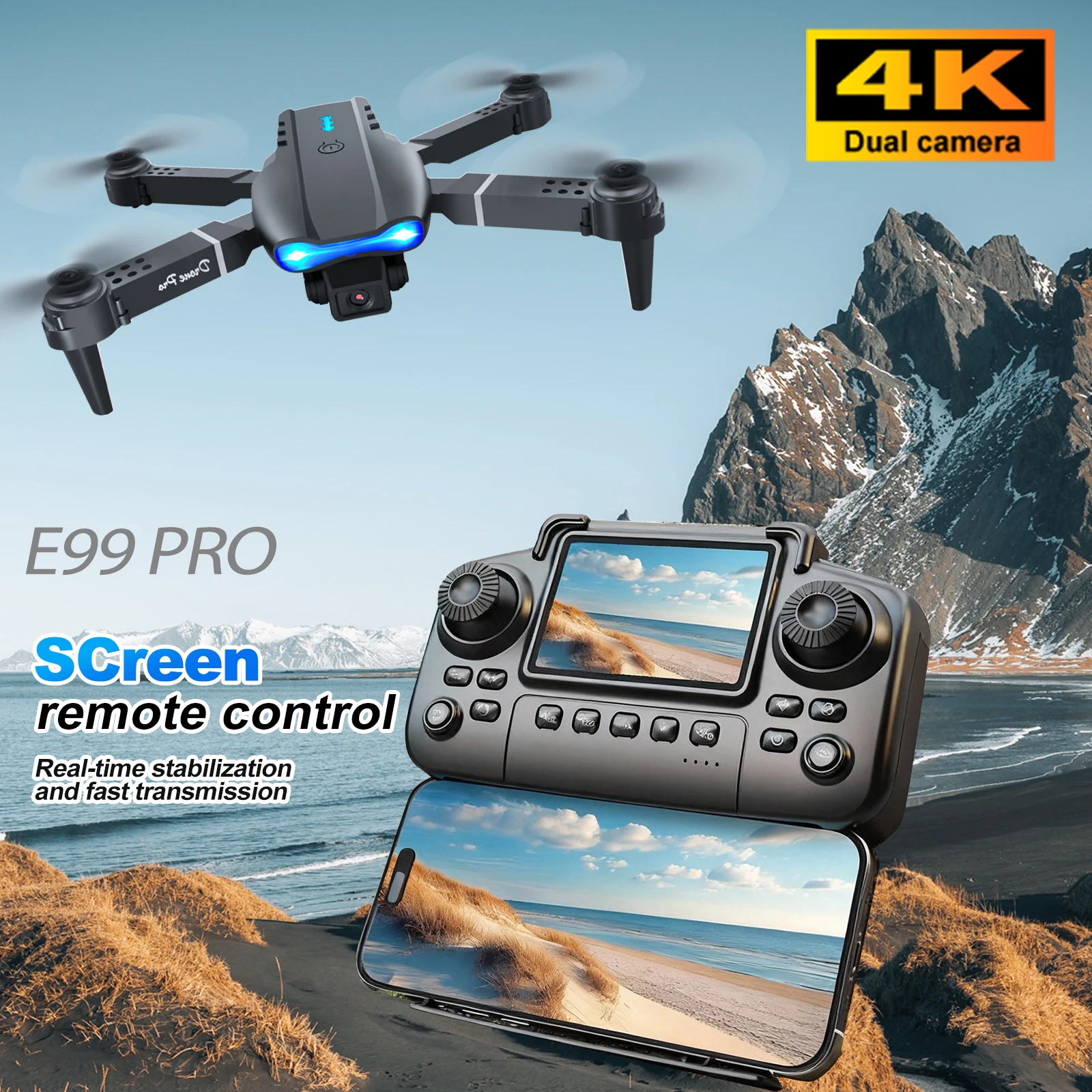 ZNLYRION E99 PRO RC Drone 4K Dual Camera Optical Flow Obstacle Avoidance Foldable FPV Quadcopter Toy for Beginners
ZNLYRION E99 PRO RC Drone 4K Dual Camera Optical Flow Obstacle Avoidance Foldable FPV Quadcopter Toy for Beginners