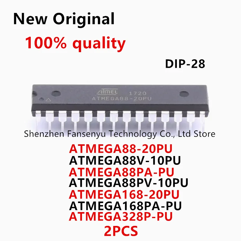 2Pcs ATMEGA88 20PU ATMEGA88V 10PU ATMEGA88PA PU ATMEGA88PV 10PU ATMEGA168 20PU ATMEGA168PA PU ATMEGA328P PU DIP-28 IC Chip Stock
2Pcs ATMEGA88 20PU ATMEGA88V 10PU ATMEGA88PA PU ATMEGA88PV 10PU ATMEGA168 20PU ATMEGA168PA PU ATMEGA328P PU DIP-28 IC Chip Stock