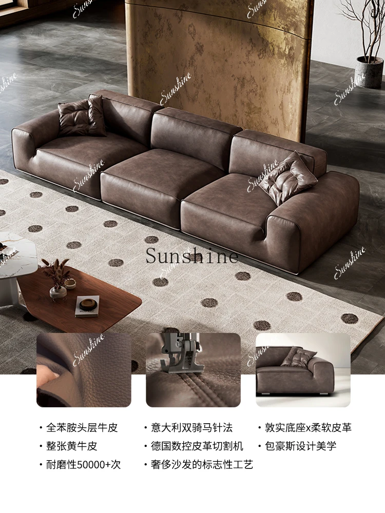Italian retro, leather sofa, living room high-end atmosphere tofu blocksP
Italian retro, leather sofa, living room high-end atmosphere tofu blocksP